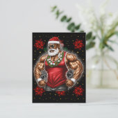 ブラックマンメラニンクリスマスサンタクロース醜いクリスマス シーズンポストカード (スタンド正面)