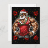 ブラックマンメラニンクリスマスサンタクロース醜いクリスマス シーズンポストカード (正面/裏面)