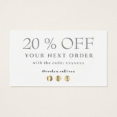 ブラックマーブリング感謝していデザインお客様の割引カード (裏面)