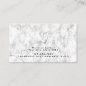 ブラックマーブルとゴールドのモダンなイニシャルBCビジネスカード 名刺 (裏面)