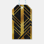 ブラックマーブルの黄金の幾何学的なアールデコ ギフトタグ (正面)