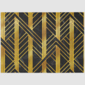 ブラックマーブルの黄金の幾何学的なアールデコ 薄葉紙 (正面)