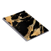 ブラックマーブルの黄金の静脈 – 抽象芸術ラックステクスチャ ノートブック (右側)