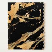 ブラックマーブルの黄金の静脈 – 抽象芸術ラックステクスチャ プランナー手帳 (裏面)