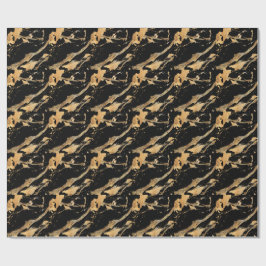 ブラックマーブルの黄金の静脈 – 抽象芸術ラックステクスチャ ラッピングペーパー