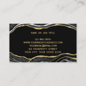 ブラックマーブルアゲテゲード金ゴールドグリッター 名刺 (裏面)