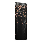 ブラックマーブルアンドグラムフェイクバラ金ゴールド タンブラー (回転右)