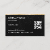 ブラックマーブルアンド金ゴールドグリッター 名刺 (裏面)