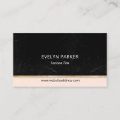 ブラックマーブルアンド金ゴールドグリッター 名刺 (正面)