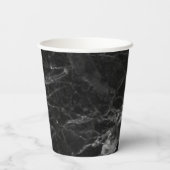 ブラックマーブルイニシャルスクエア飲料 紙コップ (裏面)