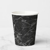ブラックマーブルイニシャルスクエア飲料 紙コップ (左)
