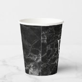 ブラックマーブルイニシャルスクエア飲料 紙コップ (右)