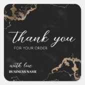 ブラックマーブルエレガント金ゴールドご購入ありがとうございます スクエアシール (正面)