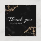 ブラックマーブルエレガント金ゴールドご購入ありがとうございます スクエア名刺 (正面)