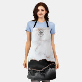 ブラックマーブルカスタムビジネスロパーソナライズされたゴ エプロン (着用した状態)