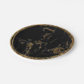 ブラックマーブルグラムゴールデンバートデイパーティー ペーパープレート (アングル)