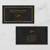 ブラックマーブルグランジゴールデン縁どバト 名刺 (正面/裏面)