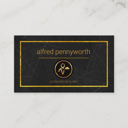 ブラックマーブルグランジゴールデン縁どバト 名刺 (正面)