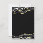 ブラックマーブルゲート金ゴールドグリッターエレガントウェディング 出欠カード (裏面)