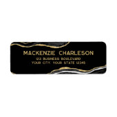 ブラックマーブルゲート金ゴールドグリッター差出人住所 ラベル (正面)