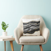 ブラックマーブルゲート金ゴールドグリッター クッション (椅子)