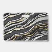 ブラックマーブルゲート金ゴールド事業名 バッジ (Back)