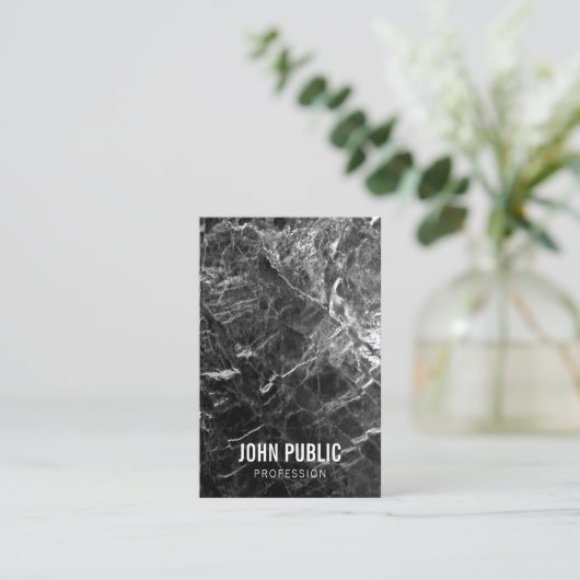 ブラックマーブルシンプルテンプレートモダンプロフェッショナル 名刺 (スタンド正面)
