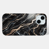 ブラックマーブルズ&金ゴールド静脈 Case-Mate iPhoneケース (裏面 (横))