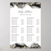 ブラックマーブルデザイン価格リストポスター ポスター (正面)