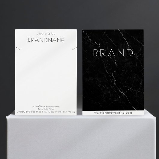 ブラックマーブルネックレスジュエリーディスプレイカード