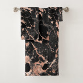 ブラックマーブルバラゴールドフォイル バスタオルセット (インサイチュ)