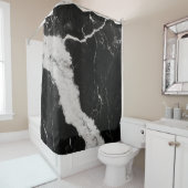 ブラックマーブルパターンデザイン シャワーカーテン (インサイチュ)