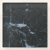 ブラックマーブルパターン ガラスコースター (正面)