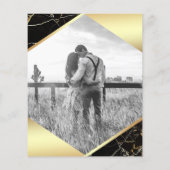 ブラックマーブルフォトバジェット結婚式招待状 (裏面)