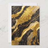 ブラックマーブル模様にゴールド 招待状 (裏面)