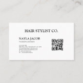 ブラックマーブル金ゴールドグリッター&エレガント美容師 名刺 (裏面)