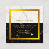 ブラックマーブル金ゴールドフェイクプロフェッショナル建築 スクエア名刺 (裏面)