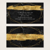 ブラックマーブル金ゴールドブラシ名刺 (正面&裏面)