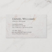 ブラックマーブル ホワイトモノグラム モダン エレガント 名刺 (裏面)