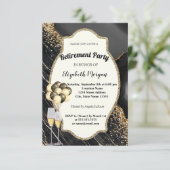 ブラックマーブル、ワインボトル、風船、 引退  招待状 (スタンド正面)