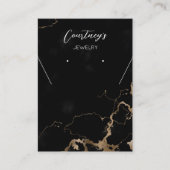 ブラックマーブル&金ゴールドグリッタージュエリーディスプレイカード 名刺 (正面)