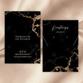ブラックマーブル&金ゴールドグリッタージュエリーディスプレイカード 名刺