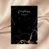 ブラックマーブル&金ゴールドグリッタージュエリーディスプレイカード 名刺