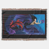 ブラックマーメイドウォータードラゴンズ紫 スローブランケット (正面)