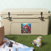 ブラックマーメイドオレンジ色の髪 シール (クーラー)