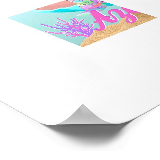 ブラックマーメイドプリンセス6thバースデーパーティー ポスター (角)