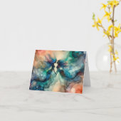 ブラックマーメイド好きアルコ鮮やかールインク カード (黄色い花)