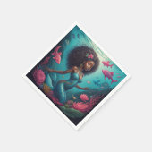ブラックマーメイド海 スタンダードカクテルナプキン (角)
