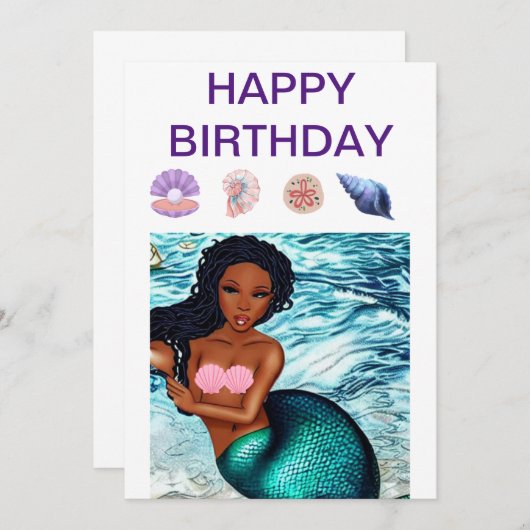 ブラックマーメイド美しい茶色のスキンシェル セーブザデート (正面/裏面)