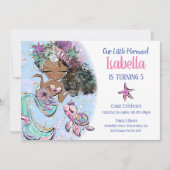 ブラックマーメイド誕生日パーティーの招待 招待状 (正面)